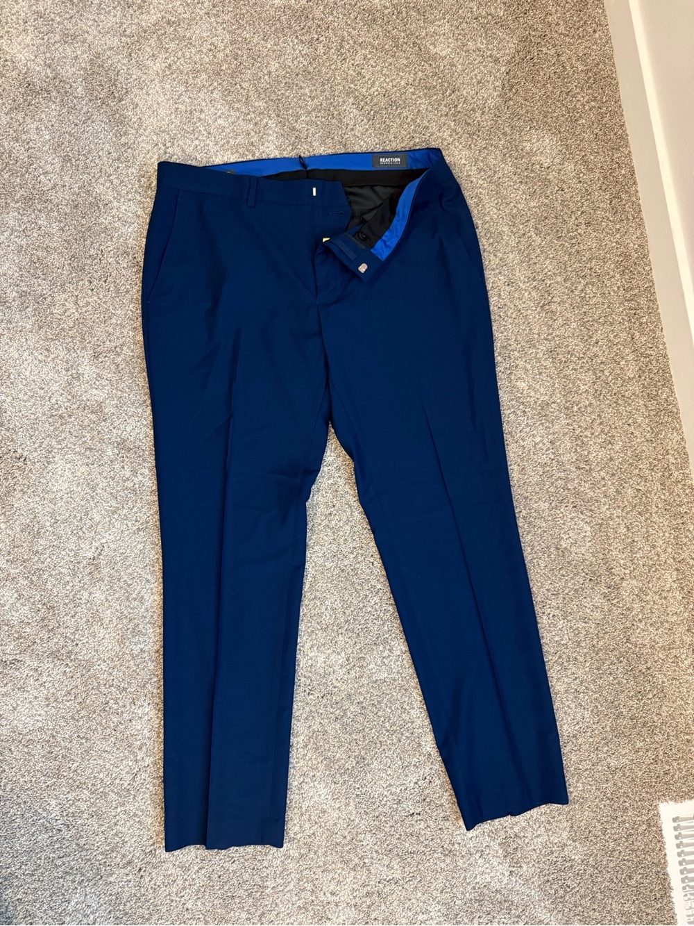 Kenneth Cole Navy Blue Dress Pants - Slim Professional Trousers